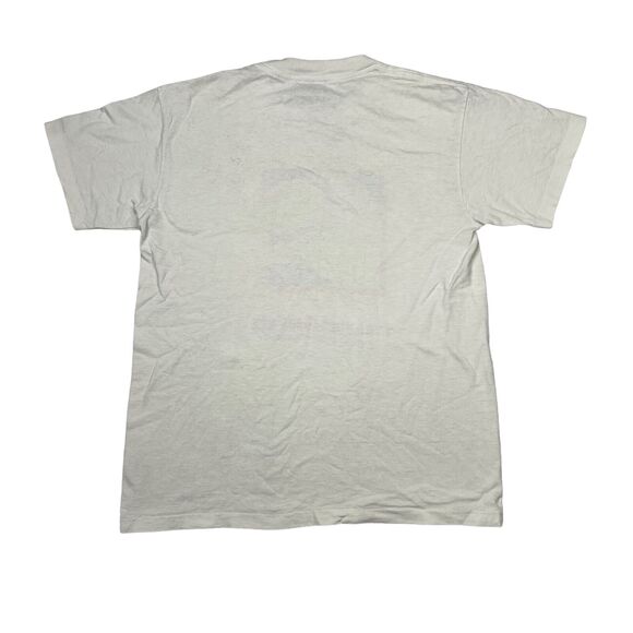 Vintage 90s Tyrannosaurus Rex Cartoon Dinosaur Tee T-Shirt White Youth L 14/16 - Picture 2 of 5